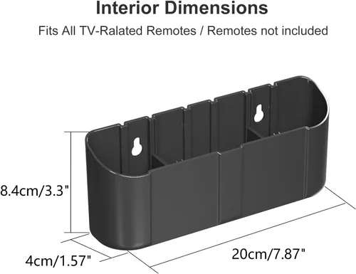 Miniatura 4 de suptek Soporte para control remoto de pared, soporte remoto de TV sin agujeros para 3 o 4 mandos a distancia, negro, cantidad 1, S4B