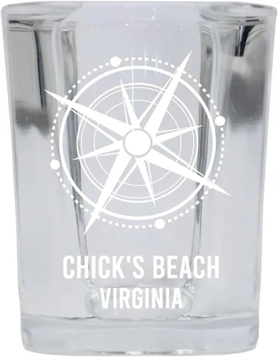 Chick'S Beach Virginia Beach Souvenir - Vaso de chupito de base cuadrada de 2 onzas