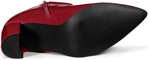 Miniatura 5 de Allegra K Botines con cremallera y tacón grueso para mujer