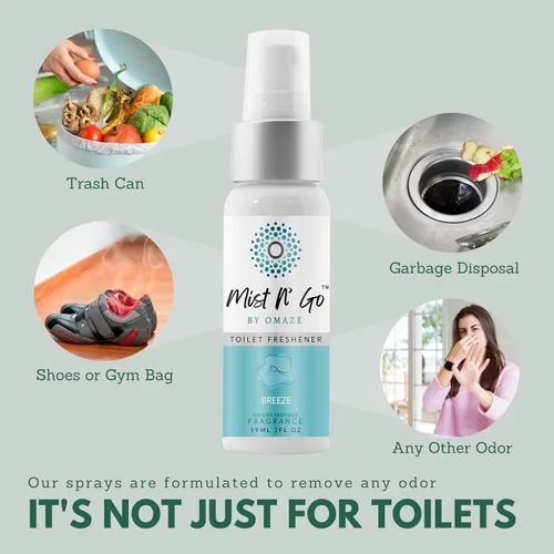 Miniatura 5 de Mist N' Go by OMAZE - Paquete de 3 aerosoles aromáticos para inodoro para excrementos – Spray eliminador de olores de baño antes de sentarse