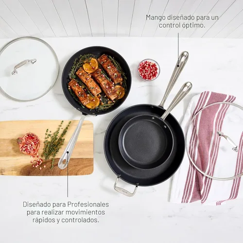 Miniatura 9 de All-Clad E7859664 HA1 Sartén para freír sin PFOA, apto para lavadora de platos, antiadherente, resistente, anodizado, con tapa, 12 pulgadas
