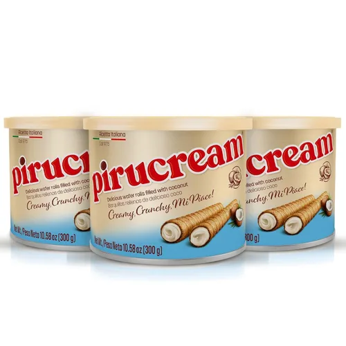 Miniatura 9 de Pirucream Obleas enrolladas con avellana de chocolate, alcalina orgánica 100% cacao, sin grasas trans, conservantes, colorantes o aditivos y sin