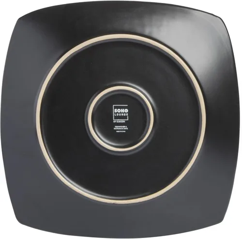 Miniatura 7 de Gibson Elite Soho Lounge - Juego de vajilla cuadrada de gres con esmalte reactivo, servicio para 4 personas (16 piezas), Eclipse Eclipse