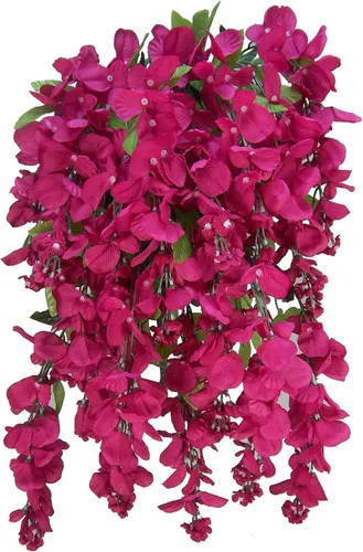 Flores de glicina artificial para mata colgante larga, 15 tallos, para decoración y arreglo del hogar, boda, restaurante y oficina Belleza