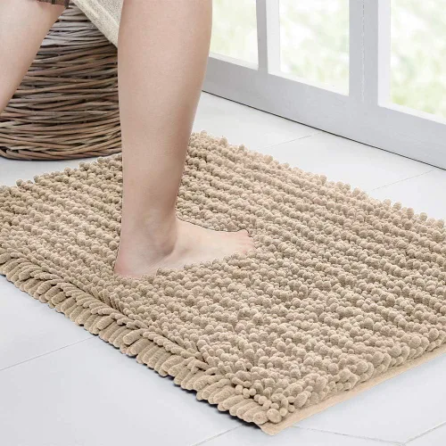 Miniatura 114 de Walensee Alfombra de baño antideslizante (24x17 pulgadas, rosa polvoriento) absorbente de agua, súper suave, lanuda de felpilla, lavable a máquina