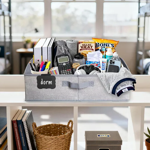 Miniatura 6 de Trapezoid Storage Bins with Label Clips,28L Large Closet Organizers and Storage,Foldable Fabric Bin with 3 Handles,Shelf Basket for