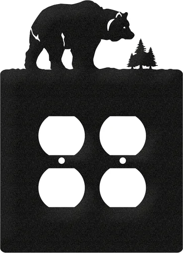Miniatura 4 de SWEN Products Bear Wildlife - Placa de pared (interruptor simple, negro)