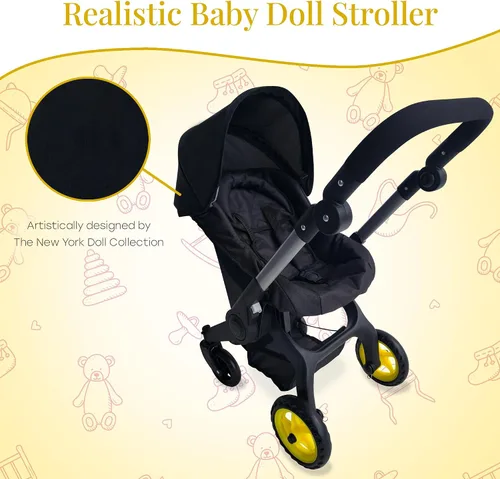 Miniatura 8 de Combo de Cochecito y Asiento de Coche para Muñeca Bebé – Cochecito de Muñeca Convertible 2 en 1 y Asiento de Coche para Niños – Se Adapta a Muñecas