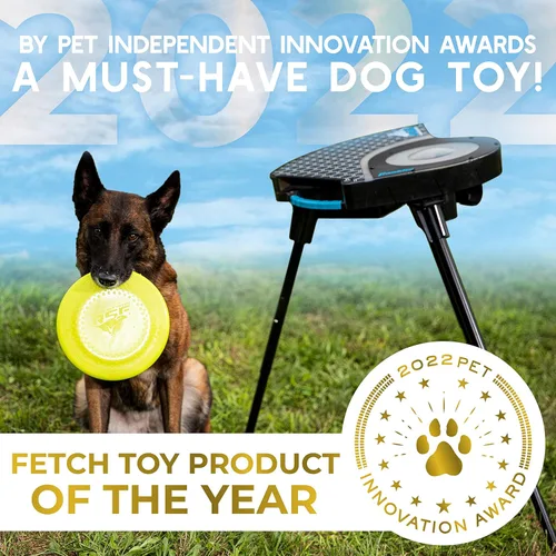 Miniatura 4 de Franklin Pet Supply Co. - Lanzador automático de discos para perros - Ready Set Fetch - Juguete lanzador portátil para perros - Funciona