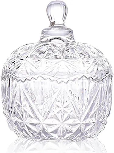 Miniatura 28 de Frasco de vidrio para caramelos de Navidad con relieve de lujo, con tapas, para joyas, tarros de caja de joyería small crown