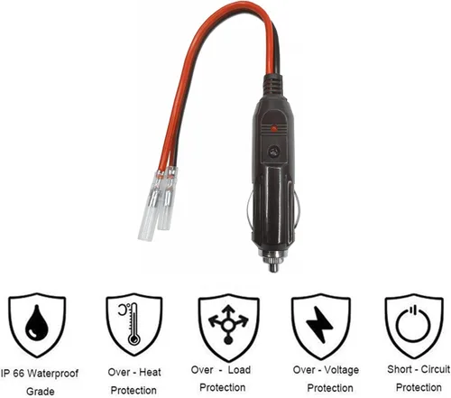 Miniatura 6 de Enchufe macho de encendedor de cigarrillos de repuesto para automóvil con cables - Adaptador de coche de 12 V 24 V Kit de cargador de batería de CC