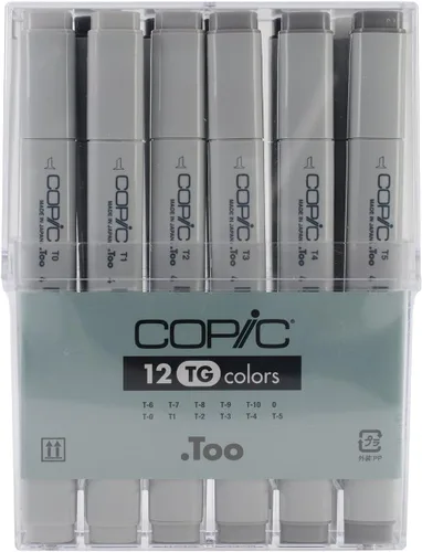 Copic Marcador original de 12 piezas, color gris tóner