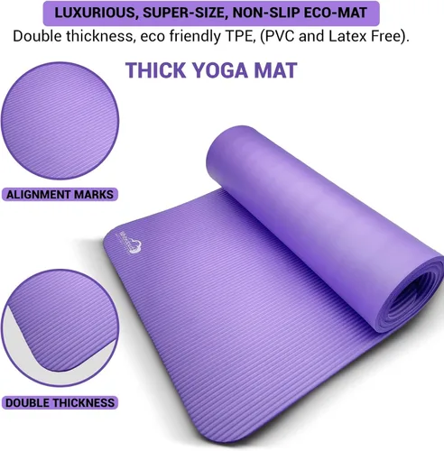 Miniatura 3 de WHITECLOUDZ Kit de yoga, juego de 7 piezas de esterilla de yoga para entrenamientos en casa, esterilla de yoga gruesa, bloques de yoga, correa