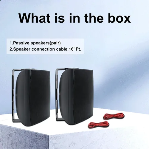 Miniatura 7 de STUDIOFINIX Altavoces para exteriores de 6.5 pulgadas, 400 W, con cable, impermeables, pasivos con graves potentes, altavoces de montaje en pared
