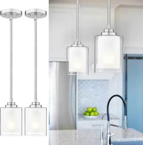 Miniatura 28 de TENGXIN Lámpara Colgante Moderna para Isla de Cocina, Accesorio de Lámpara de Techo Colgante de Oro Cepillado, Iluminación Colgante de Estilo Granja