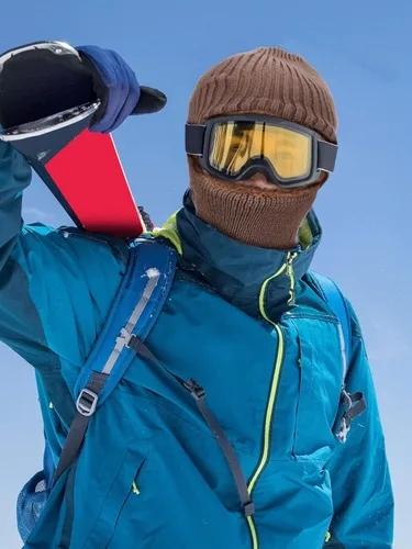 Miniatura 6 de Pasamontañas de punto cálido para invierno, 3 piezas, calentador de cuello, forro polar, cubierta facial, resistente al viento, bufanda