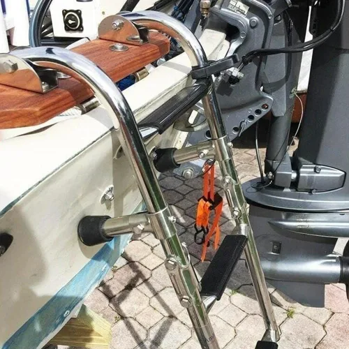 Miniatura 4 de Escalera plegable de acero inoxidable para barco, escalera de natación portátil, escalera telescópica para yates marinos y más (7101SN25)