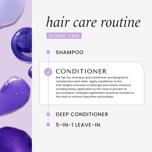 Miniatura 7 de HASK Blonde Care - Juego de champú + acondicionador para cabello rubio, sin sulfatos, sin gluten, vegano, seguro para el color, 12 onzas cada uno