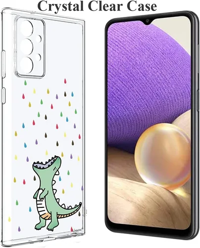 Miniatura 3 de Unov Funda diseñada para Galaxy A32 5G, funda transparente con [patrón antideslizante en relieve], protección delgada a prueba de golpes