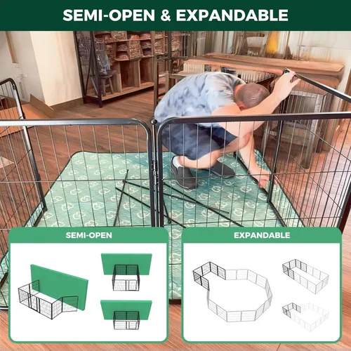 Miniatura 7 de FXW Homeplus Unleashed Corralito para Perros de Interior - Juego Sin Estrés y Seguro, Resistente de 24 Pulgadas 4 Paneles Corral para Cachorros