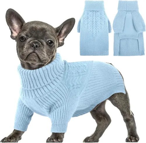 Miniatura 19 de Queenmore Suéter para perro, suéter para cachorros para perros pequeños, suéteres cálidos de invierno y otoño para perros, niñas y niños, suéter