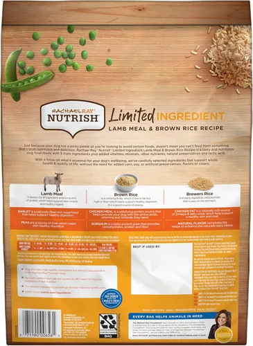 Miniatura 3 de Rachael Ray Nutrish Dieta de Ingredientes Limitados Receta de Harina de Cordero y Arroz Integral, 6 Libras (El Diseño del Empaque Puede Variar)