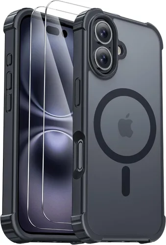 Miniatura 35 de Funda para iPhone Air [compatible con MagSafe] [2 protectores de pantalla] [prueba de caídas de grado militar] Funda magnética resistente
