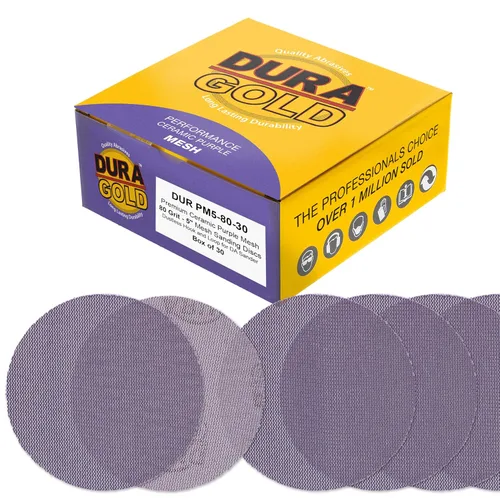 Miniatura 8 de Dura-Gold Discos de lijado de malla de cerámica púrpura de grano 180 de 5 pulgadas, caja de 30 – Papel de lija sin polvo con respaldo de gancho
