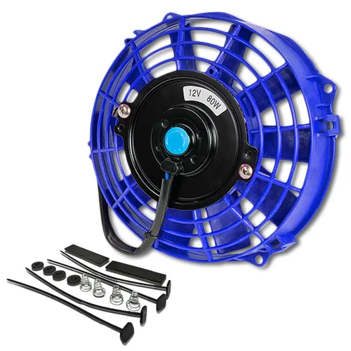 Miniatura 11 de DNA Motoring Ventilador de radiador delgado de refrigeración eléctrica de alto rendimiento de 12 pulgadas con kit de montaje, rojo, 2 piezas