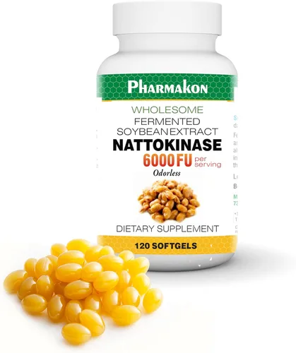 Miniatura 7 de PHARMAKON Nattokinase, Cápsulas Blandas Biodisponibles, Extracto de Soja Orgánica Fermentada, 6000 FU por Porción