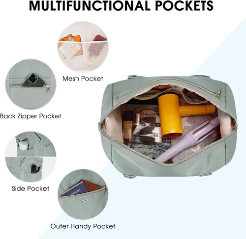 Miniatura 5 de WANDF Para Spirit Airlines - Bolsa para artículos personales de 18 x 14 x 8 pulgadas debajo del asiento con bolsillo para ropa húmeda
