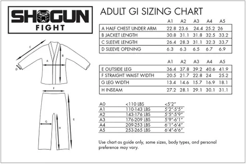 Miniatura 4 de SHOGUN Fight Jiu Jitsu Gi Tao Premium 15.87oz tejido de perlas de algodón BJJ