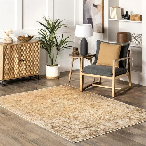 Miniatura 6 de nuLOOM Chana - Alfombra de área de tejido plano enmarcada con enrejado, 5 x 8 pulgadas, beige