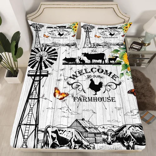 Miniatura 22 de Sábana bajera ajustable con diseño floral botánico para habitación de niños, diseño floral botánico para habitación de niños, diseño de ramas