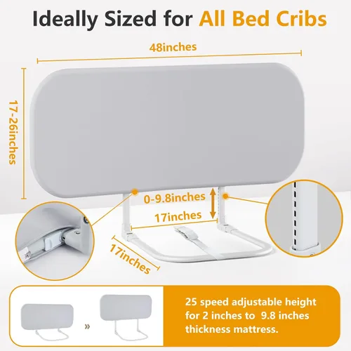 Miniatura 2 de Rieles de cama para niños pequeños para viajes, barandilla de cama portátil para cuna, camas individuales, queen, matrimonial, king, fácil