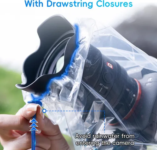 Miniatura 5 de Paquete de 2 fundas protectoras de lluvia para cámara Sony A7RVI A7R V A7 IV A7S III II A6700 A6600 A6500 A6400 A6300 A6100 A6000 A7C Nikon Z8 Z5