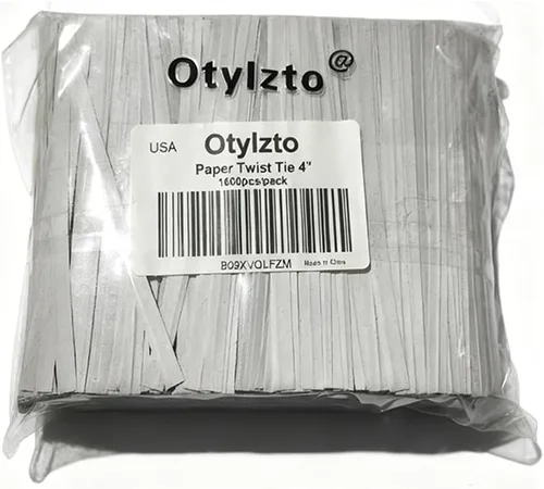 Miniatura 2 de otylzto 1500pcs 4" Kraft Paper Twist Ties para bolsas de golosinas