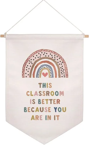 Miniatura 17 de Este es un espacio seguro para ser quien eres Arte de positividad neutral Bandera de pared para sala de juegos de niños Bandera de decoración