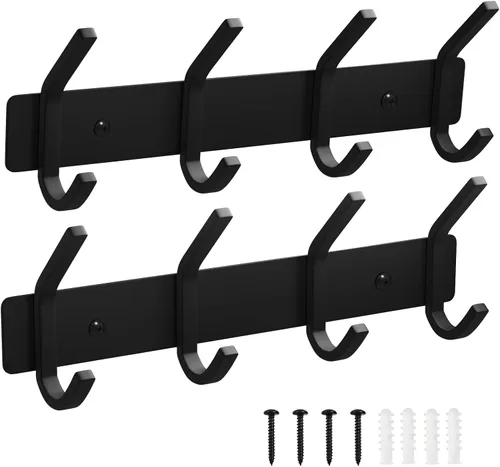 Miniatura 27 de VAEHOLD Ganchos de Pared para Abrigos Montados en Pared, Perchero con 6 Ganchos Dobles para Colgar Toalla Sombrero Abrigo Bata Bolsa Llave para Baño