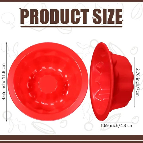 Miniatura 2 de 6 moldes de silicona para tartas de 4 pulgadas para hornear moldes pequeños de tubo estriado, aptos para horno, lavavajillas, antiadherentes