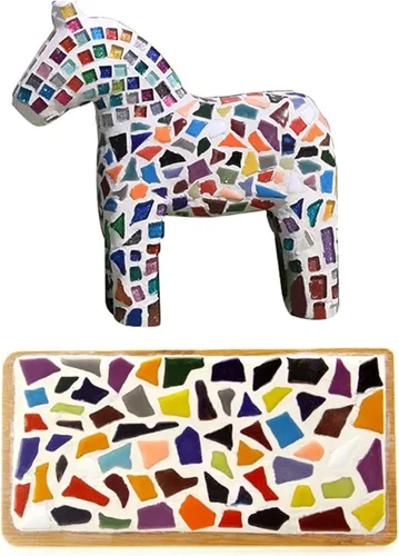 Miniatura 7 de 200g de azulejos de mosaico de cerámica para manualidades, azulejos de cerámica irregulares de 0.2"x0.8" de porcelana para decoración del hogar Gris