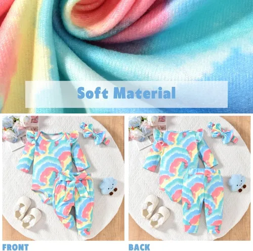 Miniatura 178 de Aalizzwell Conjunto de mameluco acanalado para bebé recién nacido prematuro para otoño e invierno