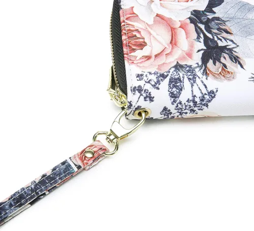 Miniatura 134 de Cartera de mano para mujer, estilo bohemio, con RFID, elegante, espaciosa con correa para viajes, capacidad para tarjetas, teléfono, dinero