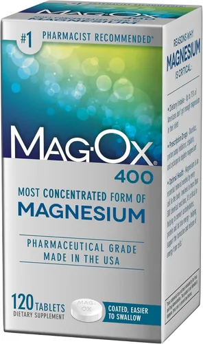 Miniatura 10 de Suplemento de magnesio Mag-Ox, óxido de magnesio de grado farmacéutico 483 mg, la forma más concentrada de magnesio, 120 tabletas
