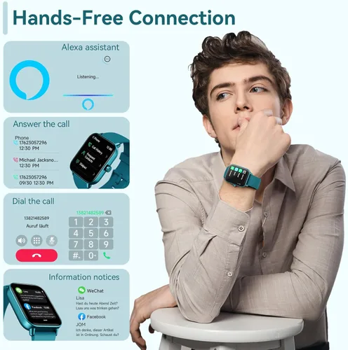 Miniatura 2 de Relojes inteligentes para hombres y mujeres, para hacer o responder llamadas, Alexa integrado, rastreador de actividad física HD de 1.8 pulgadas