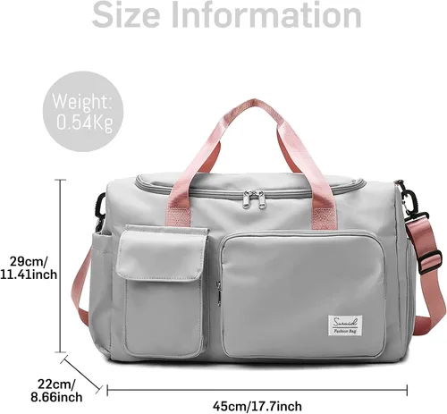 Miniatura 2 de Suruid Bolsa de gimnasio deportiva con compartimento para zapatos, bolsa de viaje con bolsillo separado seco y húmedo para hombres y mujeres, bolsa