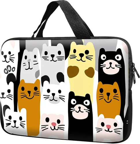 Miniatura 33 de Funda para laptop con asa de 10 pulgadas, impermeable, diseño de lentes de sol de alpaca, funda para computadora compatible con MacBook Air, Pro