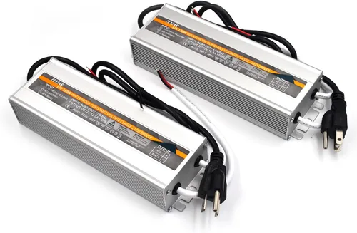 (Paquete de 2) Fuente de alimentación LED de 150W 12V IP67 Transformador Adaptador Impermeable 90-260V AC a 12V DC Convertidor Compatible con Tiras