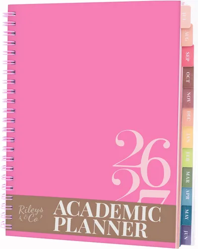 Miniatura 19 de Rileys - Agenda académica 2026-2027, agenda diaria, semanal y mensual, julio de 2026 a junio de 2027, páginas de notas para estudiantes