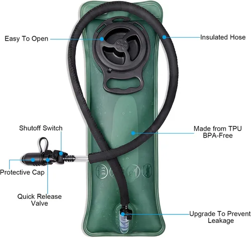 Miniatura 3 de G4Free Mochila de hidratación táctica militar con vejiga mejorada de 3L para senderismo, correr, ciclismo Canela